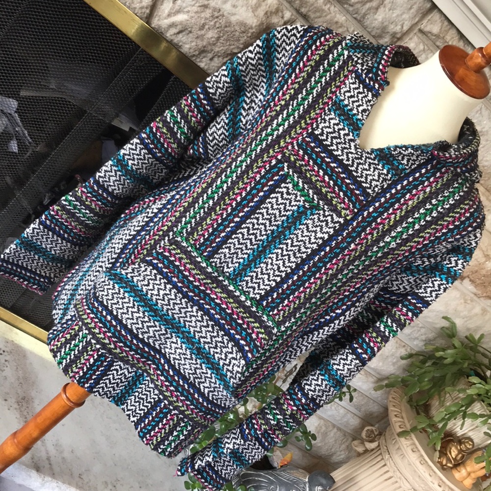 Baja Joe Multi color drugrug sweater poncho